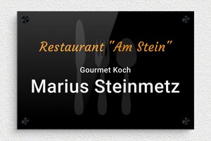 Restaurant Schild - de-profi-schild-restaurant-002-1 - 300 x 200 mm - custom - screws-spacer - de-profi-schild-restaurant-002-1