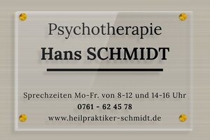 Praxisschild Psychotherapie - de-psycho-praxis-schild-001-4 - 300 x 200 mm - transparent - screws-spacer - de-psycho-praxis-schild-001-4