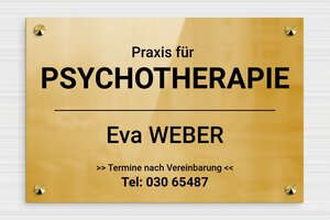 Praxisschild Psychotherapie - de-psycho-praxis-schild-003-3 - 300 x 200 mm - poli - screws-caps - de-psycho-praxis-schild-003-3