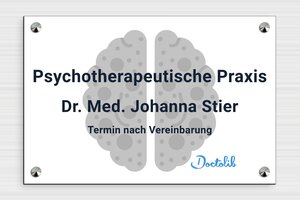 Praxisschild Psychotherapie - de-psycho-praxis-schild-005-3 - 300 x 200 mm - custom - screws-caps - de-psycho-praxis-schild-005-3