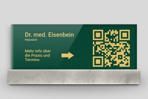 Qr code Schild - de-qr-code-schild-002-2 - 200 x 80 mm - custom - stand - de-qr-code-schild-002-2