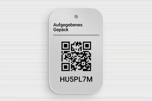 Qr code Schild - de-qr-code-schild-002-3 - 50 x 80 mm - anodise-noir - holes-only - de-qr-code-schild-002-3