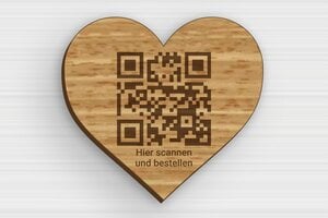 Qr code Schild - de-qr-code-schild-003-1 - 100 x 92 mm - chene - glue - de-qr-code-schild-003-1