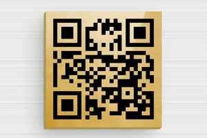 Qr code Schild - de-qr-code-schild-003-5 - 50 x 50 mm - poli-noir - none - de-qr-code-schild-003-5