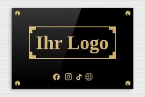 Praxisschilder mit Logo - Plexiglas - 300 x 200 mm - custom - screws-caps - de-qr-code-schild-005-4