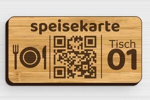 QR Code Schild - Holz - 80 x 40 mm - bambou - none - de-qr-code-schild-007-3