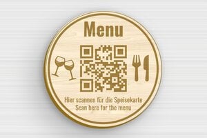 QR Code Schild - Holz - 75 x 75 mm - erable - glue - de-qr-code-schild-011-3