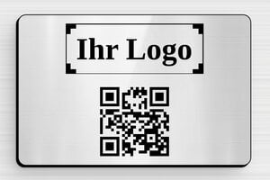 QR Code Schild - PVC - 85 x 55 mm - gris-brillant-noir - none - de-qr-code-schild-013-3