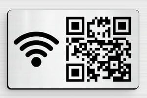 QR Code Schild - PVC - 100 x 60 mm - gris-brosse-noir - glue - de-qr-code-schild-015-3