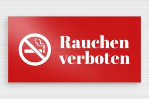 Verbotsschilder - Schild 'Rauchen verboten' - 200 x 100 mm - Aluminium - rouge - glue - de-rauchen-verboten-007-1