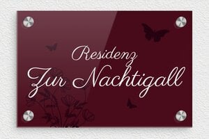 Namensschild haustür - de-residenz-schild-023-1 - 210 x 140 mm - custom - screws-caps - de-residenz-schild-023-1