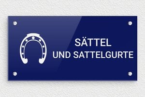 Pferdeschild - de-sassel-gurte-schild-003-2 - 200 x 100 mm - bleu-blanc - screws - de-sassel-gurte-schild-003-2