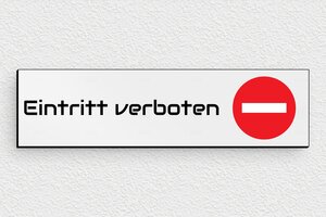 Hotelschilder - Verbotsschild für den Zutritt - 150 x 40 mm - PVC - gris-noir - glue - de-schild-eintritt-005-3