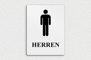 Restaurant Schild - WC-Schild Herren - 150 x 200 mm - PVC - gris-noir - glue - de-schild-herren-toiletten-002-0