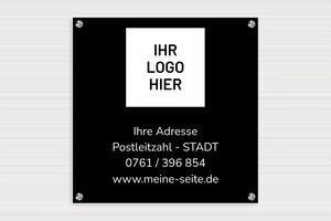 Werbeschilder - de-schild-logo-003-3 - 400 x 400 mm - custom - screws-spacer-large - de-schild-logo-003-3