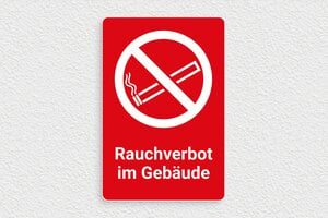 Schild Öffnungszeiten - Rauchverbot-Beschilderung - 140 x 210 mm - PVC - rouge-blanc - glue - de-schild-rauchen-verboten-002-1