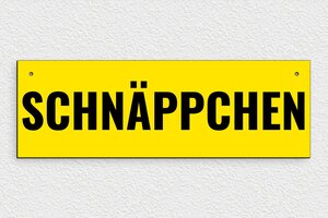 Werbeschilder - de-schild-schnappchen-008-1 - 300 x 100 mm - jaune-noir - holes-only - de-schild-schnappchen-008-1