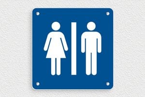 Restaurant Schild - WC-Schild - 150 x 150 mm - PVC - bleu-blanc - screws - de-schild-toiletten-0013-1