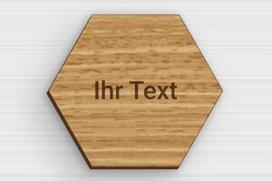 Schild nach Form - de-sechseckig-schild-001-4 - 110 x 96 mm - chene - glue - de-sechseckig-schild-001-4