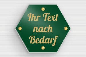 Echseckiges Schild - de-sechseckig-schild-002-4 - 95 x 83 mm - vert-or - screws - de-sechseckig-schild-002-4