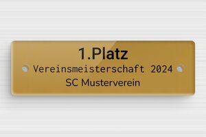 Plexiglasschilder - de-sport-pokal-schild-001-5 - 100 x 30 mm - or-fonce-noir - holes-only - de-sport-pokal-schild-001-5