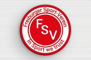 Sportschild - Schild für Gegensprechanlage - 100 x 100 mm - PVC - custom - glue - de-sport-verein-schild-001-1