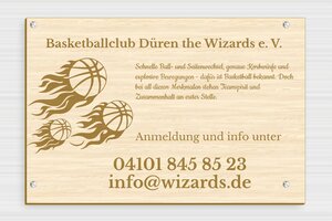 Schild pro branche - de-sport-verein-schild-003-1 - 300 x 200 mm - erable - screws - de-sport-verein-schild-003-1