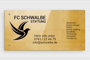 Sportschild - de-sport-verein-schild-003-2 - 200 x 100 mm - poli-noir - holes-only - de-sport-verein-schild-003-2