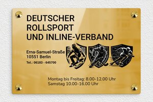 Sportschild - de-sport-verein-schild-003-4 - 300 x 200 mm - poli - screws-caps - de-sport-verein-schild-003-4