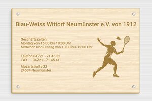 Schild pro branche - de-sport-verein-schild-004-1 - 300 x 200 mm - erable - screws - de-sport-verein-schild-004-1