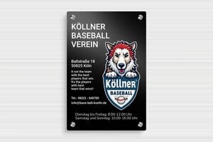 Schild pro branche - de-sport-verein-schild-004-2 - 200 x 300 mm - noir - screws-spacer - de-sport-verein-schild-004-2