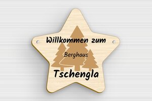 Sternförmiges Schild - de-stern-formig-schild-003-4 - 200 x 190 mm - erable - screws - de-stern-formig-schild-003-4