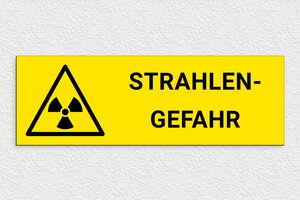 Warnschilder - Schild 'Strahlungsgefahr' - 450 x 150 mm - PVC - jaune-noir - glue - de-strahlen-gefahr-004-3