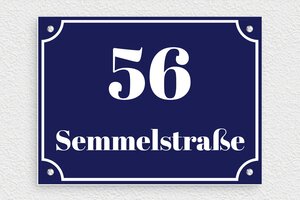 straßenschilder - de-strasse-schild-001-1 - 200 x 150 mm - bleu-marine-blanc - screws - de-strasse-schild-001-1