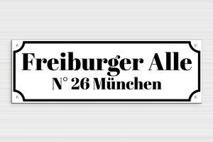 straßenschilder - Witziges Schild 'Durststraße' - 450 x 150 mm - PVC - blanc-noir - screws - de-strasse-schild-001-4