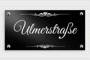 Türschild aus Aluminium - Dekoschild 'Montesquieu-Straße' - 300 x 150 mm - Aluminium - noir - screws-caps - de-strasse-schild-002-4