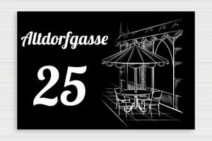 Haustürschilder - Dekoschild '36 Quai des Orfèvres' - 300 x 200 mm - PVC - noir-blanc - glue - de-strasse-schild-003-4