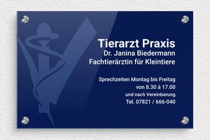 Praxisschild mit Logo - de-tier-arzt-008-1 - 300 x 200 mm - custom - screws-spacer - de-tier-arzt-008-1