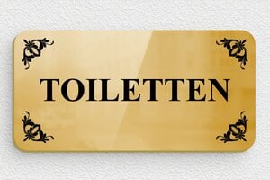 Türschild aus Messing - WC-Schild - Messing - 100 x 50 mm - 100 x 50 mm - Messing - poli - glue - de-toiletten-schild-001-1