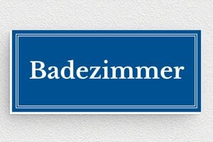 Rechteckiges Schild - Badezimmer-Schild - 80 x 35 mm - PVC - bleu-blanc - glue - de-toiletten-schild-001-4