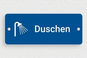 Wc schild - Schild 'Sanitäreinrichtungen' - 150 x 60 mm - PVC - bleu-blanc - screws - de-toiletten-schild-007-4