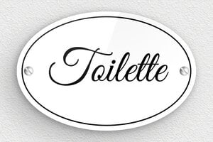 Ovales Schild - WC-Schild - Oval - Plexiglas - 120 x 80 mm - 120 x 80 mm - Plexiglas - custom - screws - de-toiletten-schild-013-1