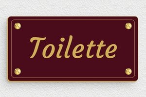 Wc schild - WC-Schild - PVC - Bordeaux - 120 x 60 mm - 120 x 60 mm - PVC - bordeau-or - screws - de-toiletten-schild-015-1