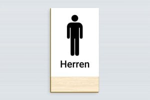 Wc schild - Holz-WC-Schild für Herren - 120 x 210 mm - Holz - erable - glue - de-toiletten-schild-026-1