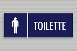 Schild Öffnungszeiten - Herren-WC-Schild - 210 x 75 mm - PVC - bleu-marine-blanc - glue - de-toiletten-schild-herren-003-3