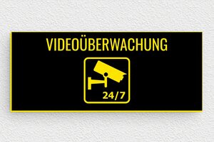 Schild Privatgrundstück - de-tor-schild-006-5 - 120 x 50 mm - noir-jaune - glue - de-tor-schild-006-5