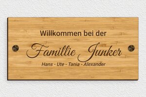 Türschilder - de-tur-schild-021-1 - 250 x 120 mm - bambou - screws-caps - de-tur-schild-021-1