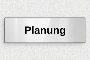 Büroschilder - Schild Planungsbüro - 160 x 50 mm - PVC - gris-brillant-noir - glue - de-tur-schild-buri-008-1