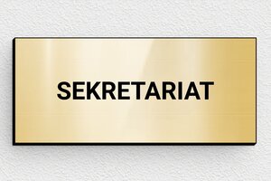 Büroschilder - PVC-Schild für das Sekretariatsbüro - 80 x 35 mm - PVC - or-brillant-noir - glue - de-tur-schild-buro-017-1