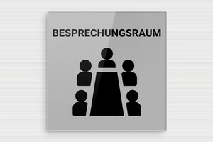 Büroschilder - Türschild für den Besprechungsraum - 150 x 150 mm - Plexiglas - gris-noir - glue - de-tur-schild-buro-019-1